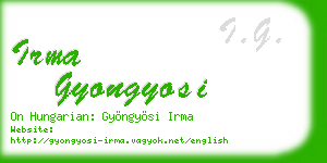 irma gyongyosi business card
